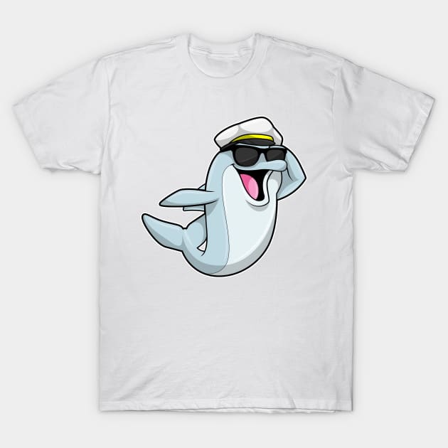 Dolphin as Policeman with Police hat T-Shirt by Markus Schnabel